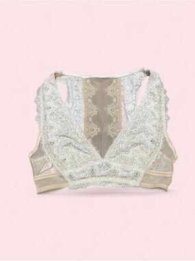 Victoria’s Secret Dream Angels Bralette S NWT Chantilly Lace Nude Cream Sheer